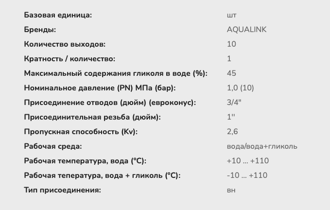 Коллекторная группа нерж AQUALINK с регулирующими клапанами и расходомерами 3/4"