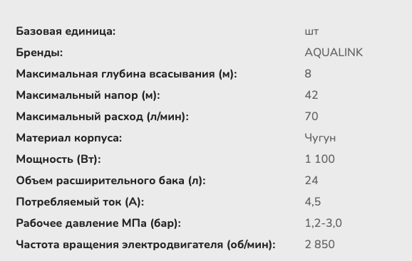 Автоматическая насосная станция AS CS-42:70-24 1100 Вт